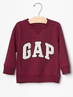 2T NWT Baby Gap Logo Pullover Sweatshirt Maroon Red
